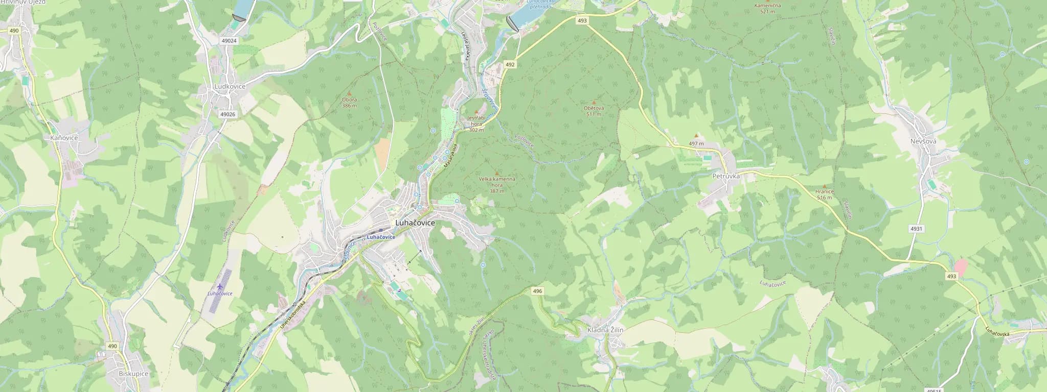 Mapa Luhačovic